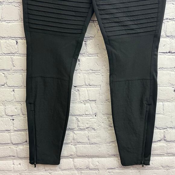 Athleta Black Headlands Hybrid Moto Tights Small Activewear Riding Biker Stretch - Picture 3 of 8